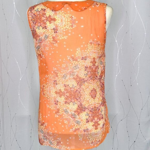 CAbi Sheer Orange & Yellow Tank Top Blouse - Picture 3 of 3